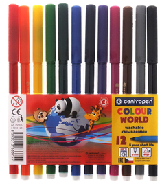Фломастеры CENTROPEN Colour World трехгранные 12 цветов