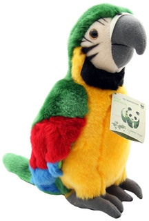 Мягкая игрушка птица WWF Зеленый попугай 15.170.014