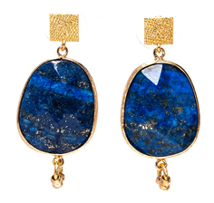 Серьги Moon Paris подвески овалы (лазурит)