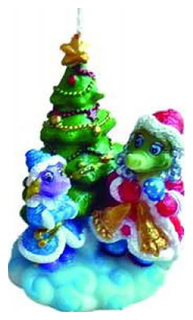 Новогодняя свеча Snowmen Е92168 Зеленый