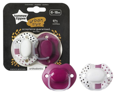 Пустышки Tommee Tippee Urban силиконовые 0-6 месяцев Fuchsia and White