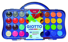 Акварель Giotto Colour Blocks Mini сухая в таблетках 36 цветов+2 кисти