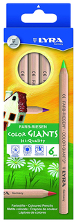 Набор цветных карандашей LYRA Color Giants Nature L3931060 нелакированные 6 цв.