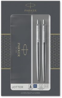 Набор подарочный Parker Jotter Core - Stainless Steel CT, ручка шариковая+карандаш