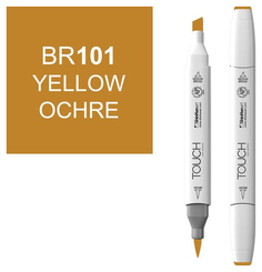 Маркер Touch Brush двухсторонний на спиртовой основе Охра желтая 101