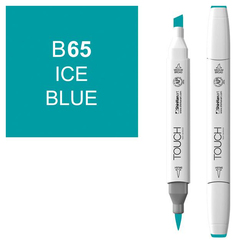 Маркер Touch Brush двухсторонний на спиртовой основе Синий ледяной 065