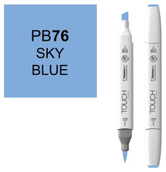 Маркер Touch Brush двухсторонний на спиртовой основе Небесно-голубой 076