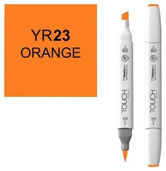 Маркер Touch Brush двухсторонний на спиртовой основе Оранжевый 023