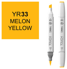 Маркер Touch Brush двухсторонний на спиртовой основе Желтый дынный 033