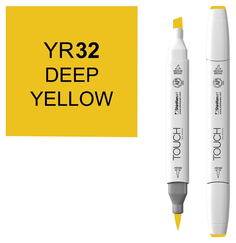 Маркер Touch Brush двухсторонний на спиртовой основе Желтый насыщенный 032