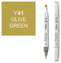 Маркер Touch Brush двухсторонний на спиртовой основе 041 Зеленый оливковый
