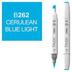 Маркер Touch Brush двухсторонний на спиртовой основе Лазурный голубой 262