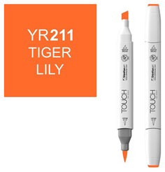 Маркер Touch Brush двухсторонний на спиртовой основе Тигровая лилия YR211