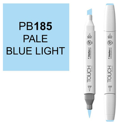 Маркер Touch Brush двухсторонний на спиртовой основе Светло-синий бледный 185