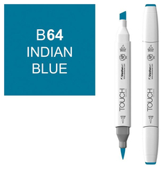 Маркер Touch Brush двухсторонний на спиртовой основе 064 Синий индийский