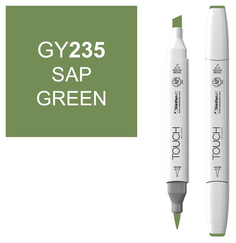 Маркер Touch Brush двухсторонний на спиртовой основе Зеленый сок GY235