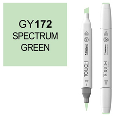 Маркер Touch Brush двухсторонний на спиртовой основе Зеленый спектральный 172