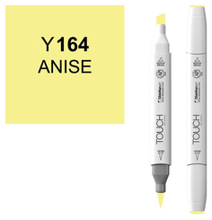 Маркер Touch Brush двухсторонний на спиртовой основе Желтый анис 164