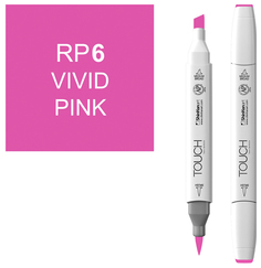 Маркер Touch Brush двухсторонний на спиртовой основе 006 Розовый яркий