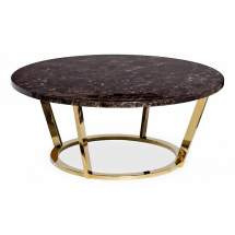 Журнальный столик Garda Decor Dark Emperador 100х100х40,6 см, золото/коричневый мрамор