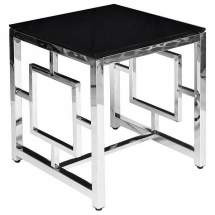 Журнальный столик Garda Decor GY-ET2051212 GRD_3049 50х50х53 см, хром/чёрное стекло