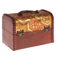 Шкатулка дерево сундучок "Цветочный медальон" 10,5х15х9 см Sima-Land