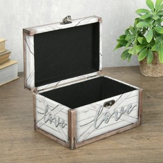 Шкатулка дерево кожзам "Ящик - love" 10х12х18 см Sima-Land