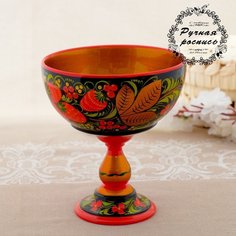 Конфетница на ножке, хохлома, 14,5х13 см Sima-Land