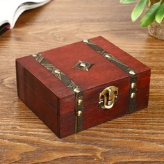 Шкатулка дерево состаренная "Герцог" сундучок с заклёпками 5,5х13х10,2 см Sima-Land