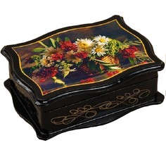 Шкатулка «Цветы», 13×18 см, лаковая миниатюра Sima-Land