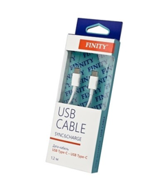 Кабель Sync&Charge Cable USB Type-C to USB Type-C 1,2 м White Finity