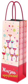 Пакет бумажный "Пирамида бокалов", 12,7х36х8,3 см Феникс Present