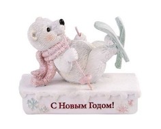 Фигурка новогодняя Феникс Present медведь, 8х4х6 см