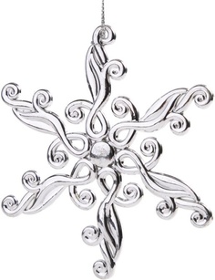 Украшение елочное "Снежинка блестящая в серебре", 11,5x11,5x0,3 см Феникс Презент
