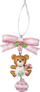 Елочное украшение Marko Ferenzo "Pink dreams. Мишка с бантиком" (9x7 см)