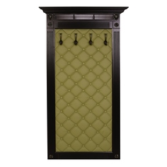 Настенная вешалка Мебелик Вешалка в прихожую "Сильвия" Н3 Венге / Оливковый, экокожа