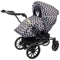 Дождевик для прогулочной коляски Tullsa (Туллса) Chevron black/grey 83713