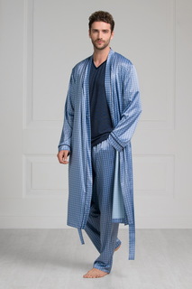 Халат мужской Laete 60395 синий 4XL