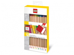 Набор цветных карандашей LEGO с 2 насадками в форме кирпичика, 12 шт. LEGO Classic