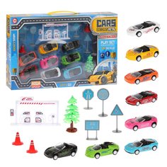 Игровой набор Наша игрушка Город, 8 инерционных машин + 8 аксессуаров