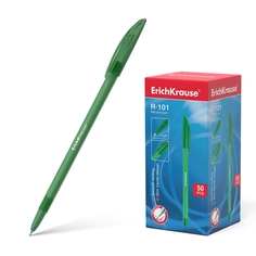 Ручка шариковая ErichKrause R-101, цвет чернил зеленый (в коробке по 50 шт.)