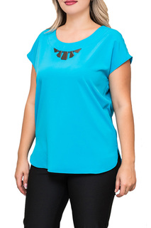 Футболка женская Balsako ТОП ЛАЗУРЬ С УКРАШЕНИЕМ голубая S