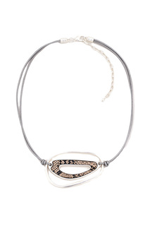 Колье SELENA 10124631 бежевое/серебряное/серое