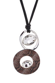 Колье Selena 10124731 коричневое/серебряное/черное