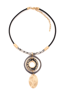 Колье Selena 10124681 золотое/коричневое/черное