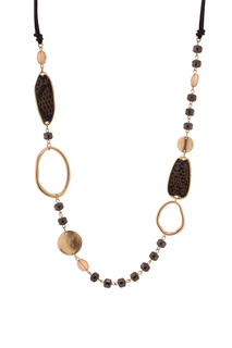 Колье Selena 10124641 золотое/коричневое/черное