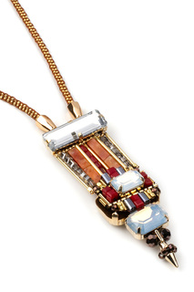 Колье Selena 10097001 красное/оранжевое/золотое