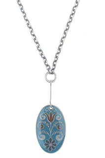 Колье CLARA BIJOUX B74461 BL синее/голубое/коричневое/серое