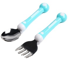 Набор детский столовых приборов Mum&Baby вилка и ложка, цвет голубой