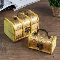 Шкатулка сундучок Бабочки на золоте 2 шт Sima-Land 4566037